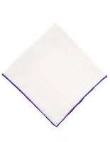 Pocket Square Silk Colored Edging White/Purple