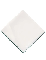 Pocket Square Silk Colored Edging White/Dark Green