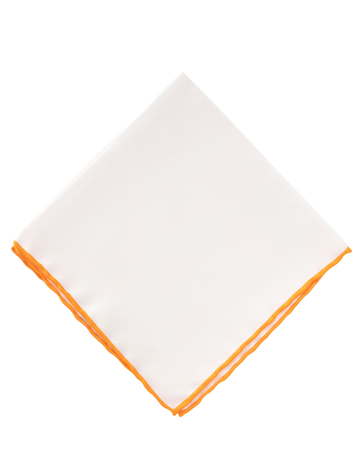Pocket Square Silk Colored Edging White/Orange
