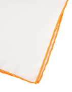 Pocket Square Silk Colored Edging White/Orange