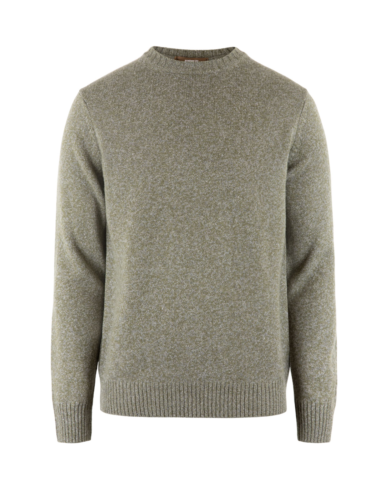 Chunky Tröja Rundhals Ull Cashmere Mouline Grön/Grå