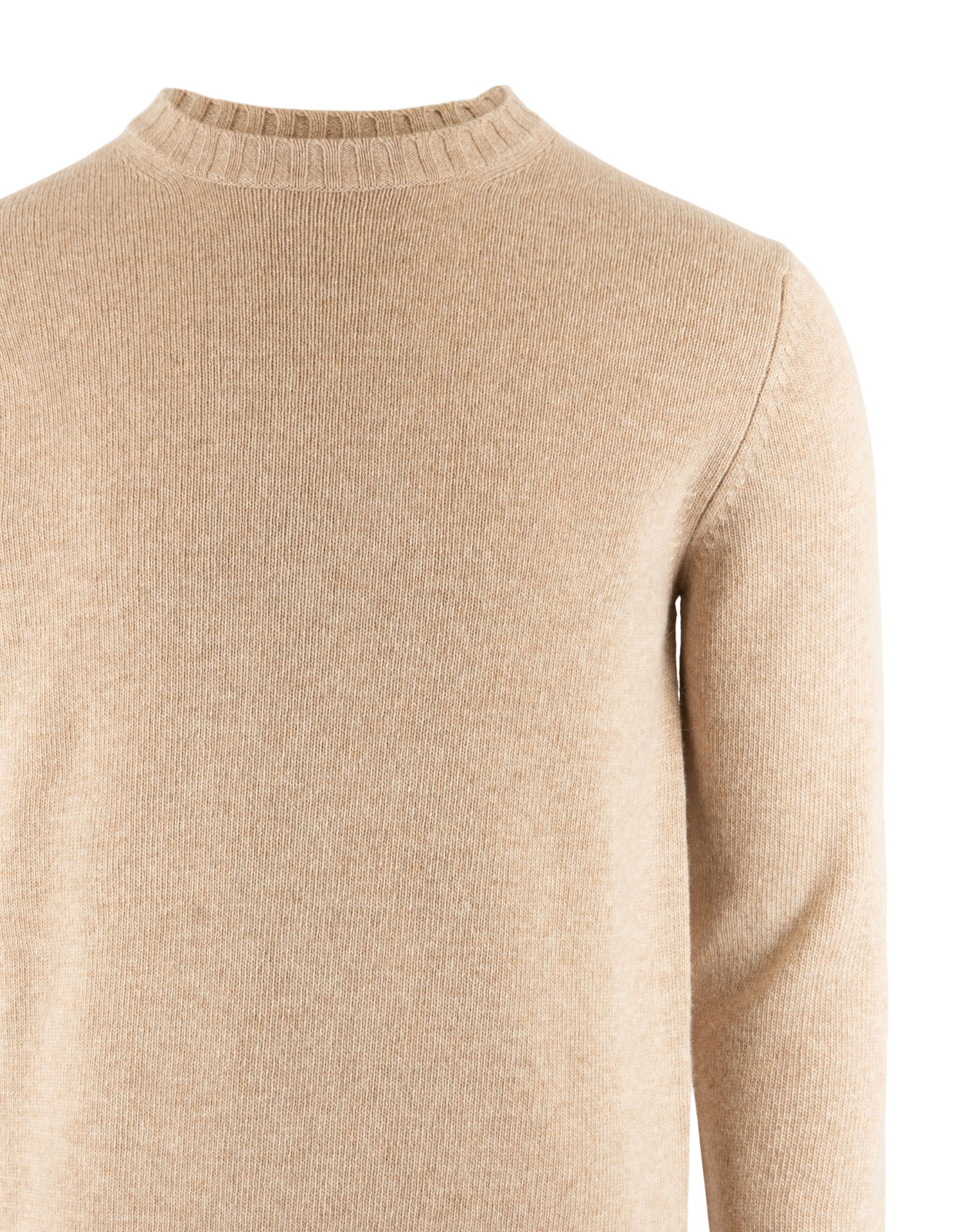 Tröja Rundhals Ull/Cashmere Beige L