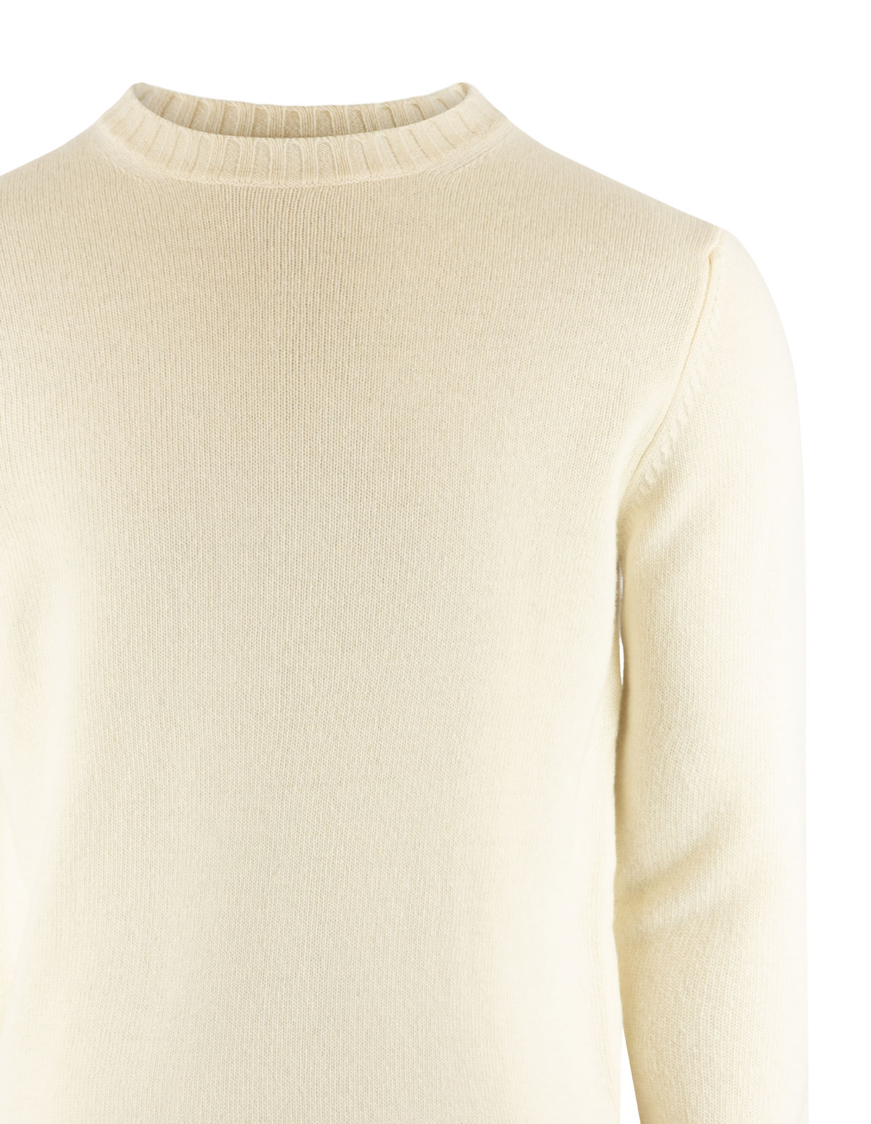 Tröja Rundhals Ull/Cashmere Benvit