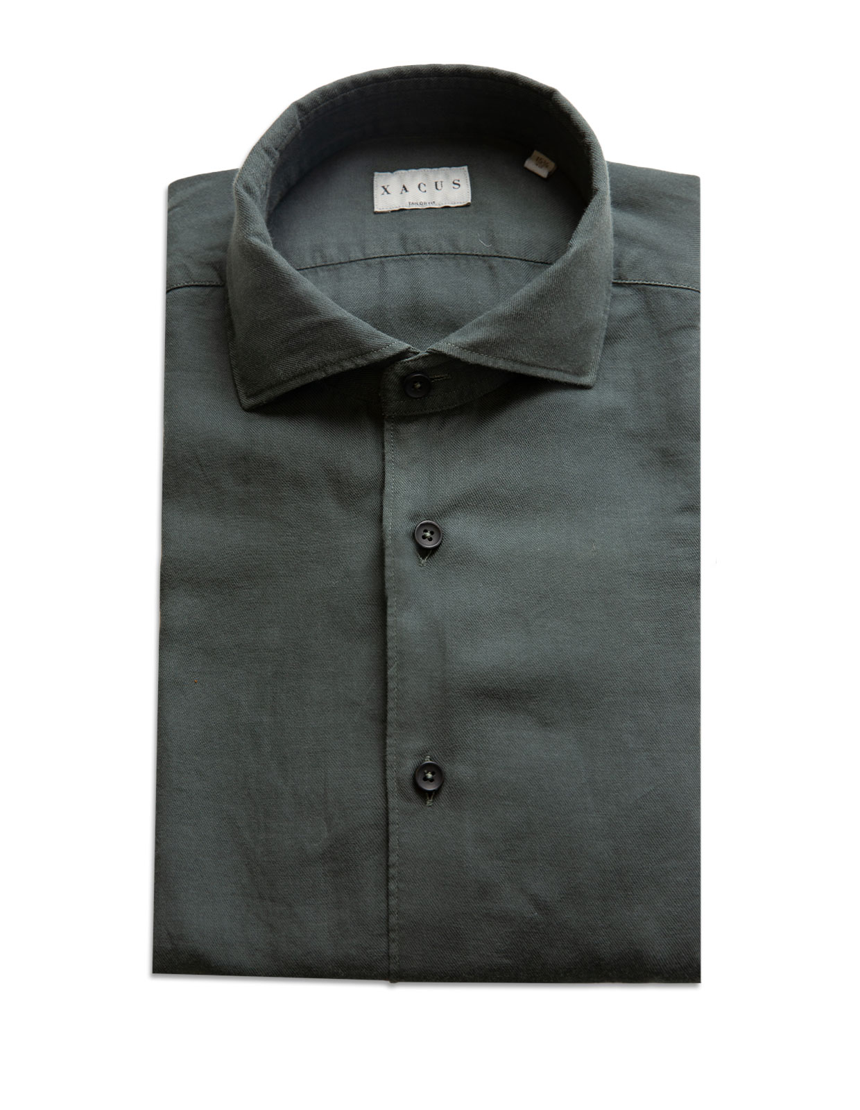 Skjorta Flanell Garment Dyed Olivgrön