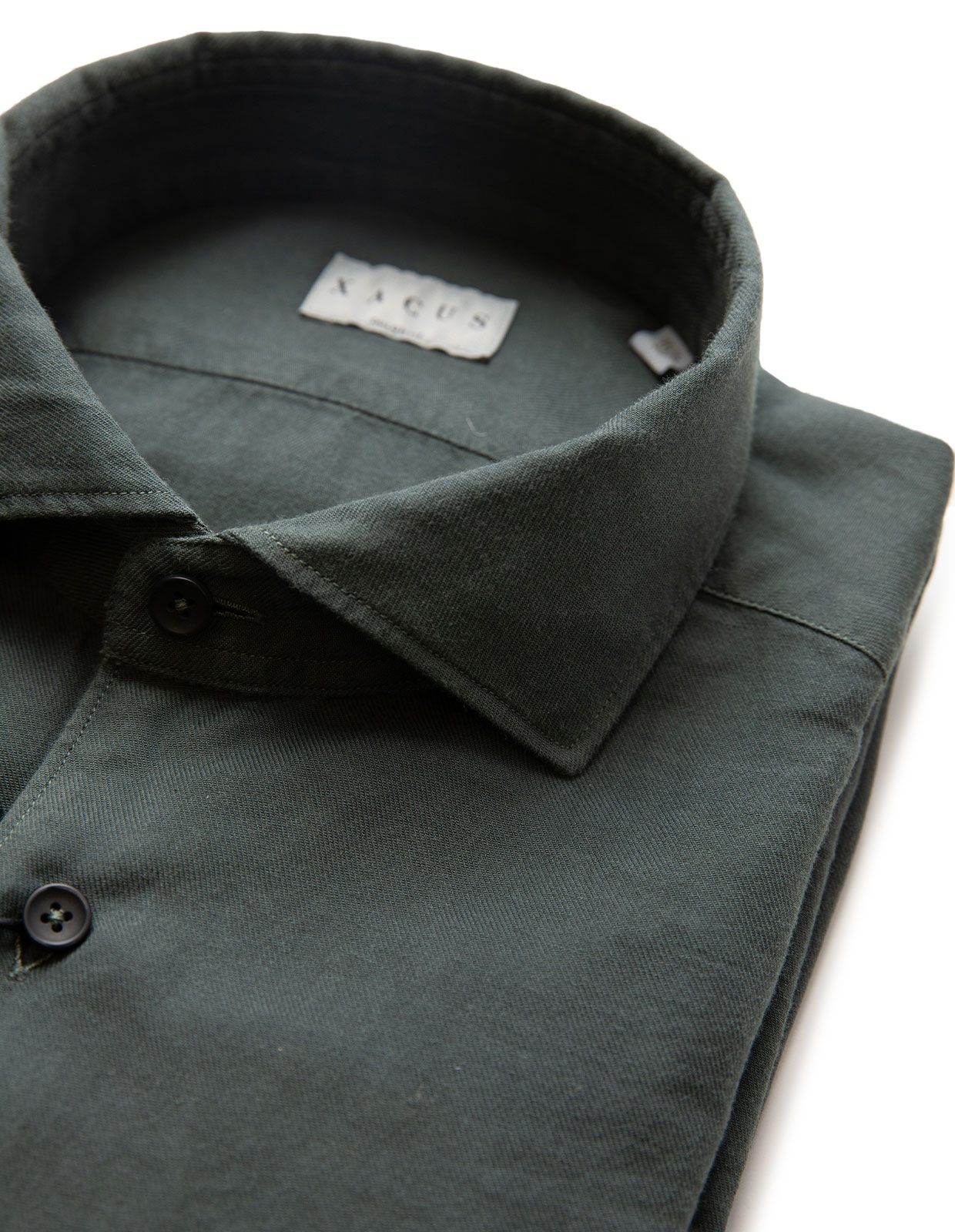 Skjorta Flanell Garment Dyed Olivgrön