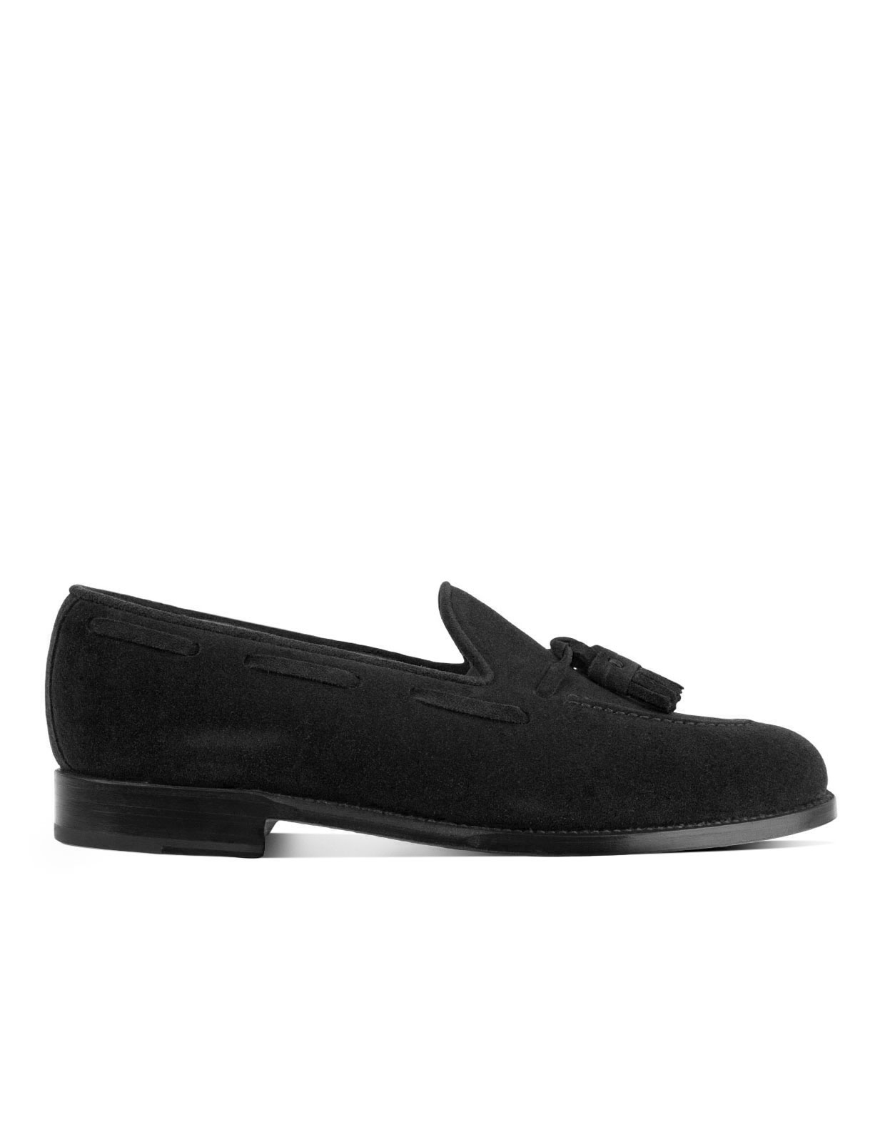 Tassel Loafers Mocka Svart Stl 6