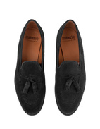 Tassel Loafers Mocka Svart Stl 7.5