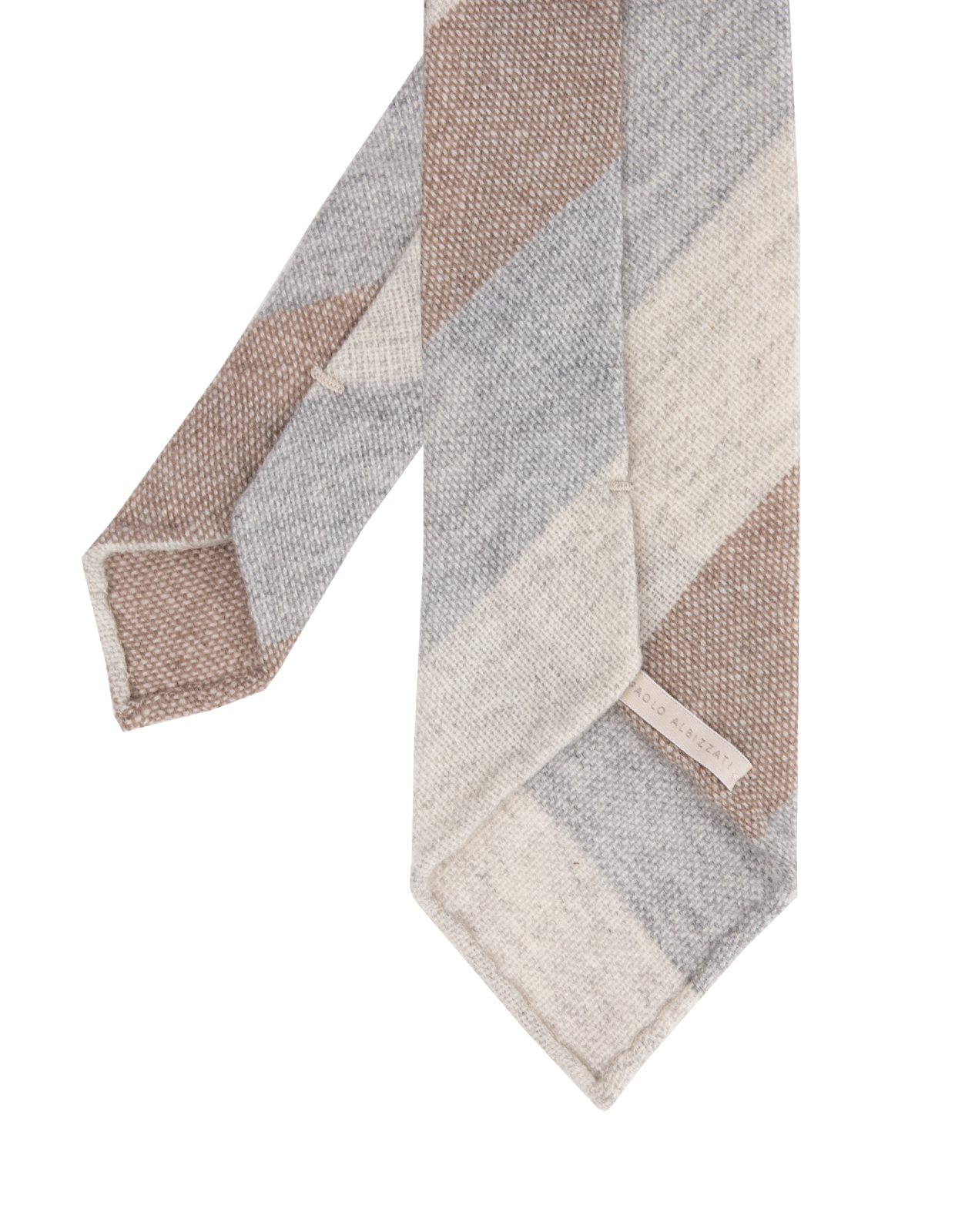 Untipped Tie Cashmere Creme Taupe Grey