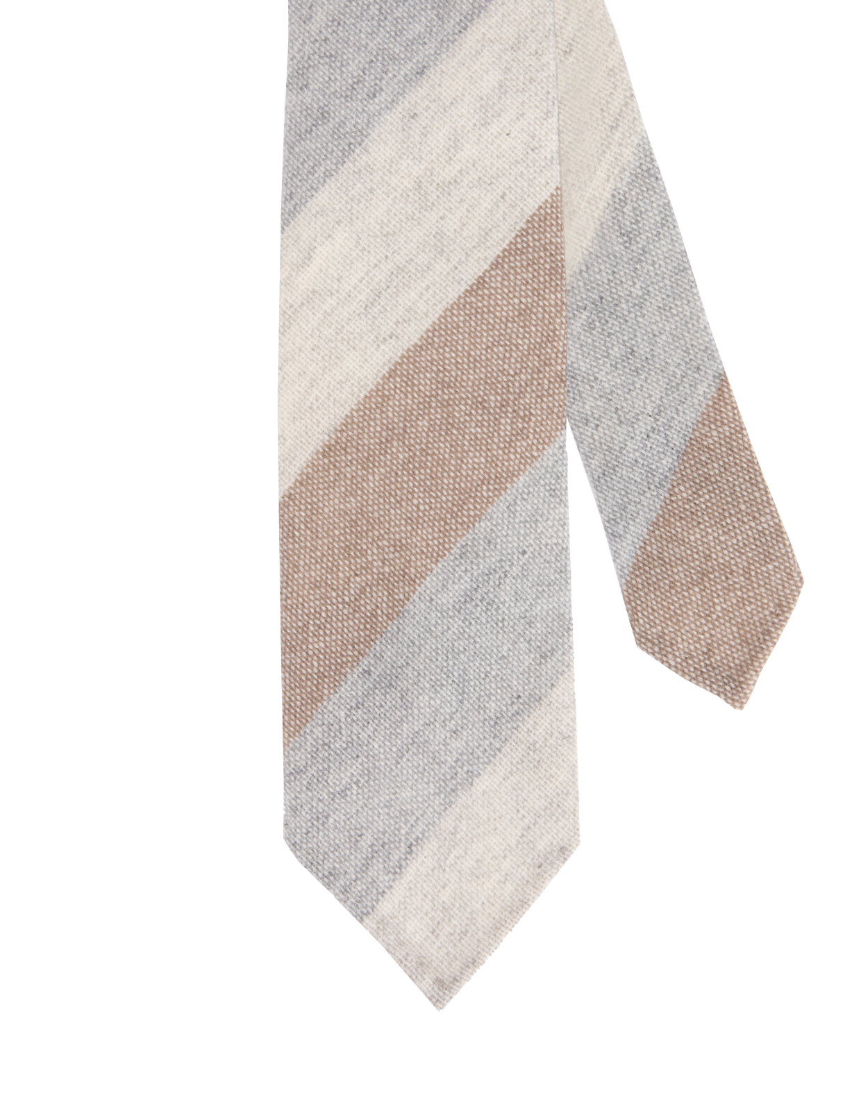 Untipped Tie Cashmere Creme Taupe Grey