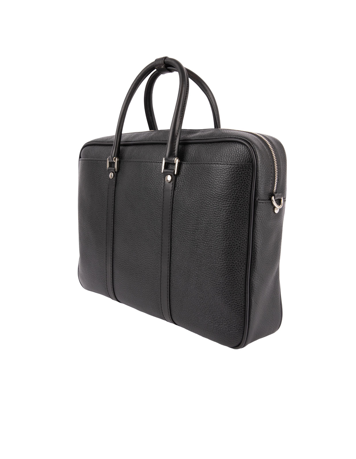 Briefcase Bottalato Leather Black