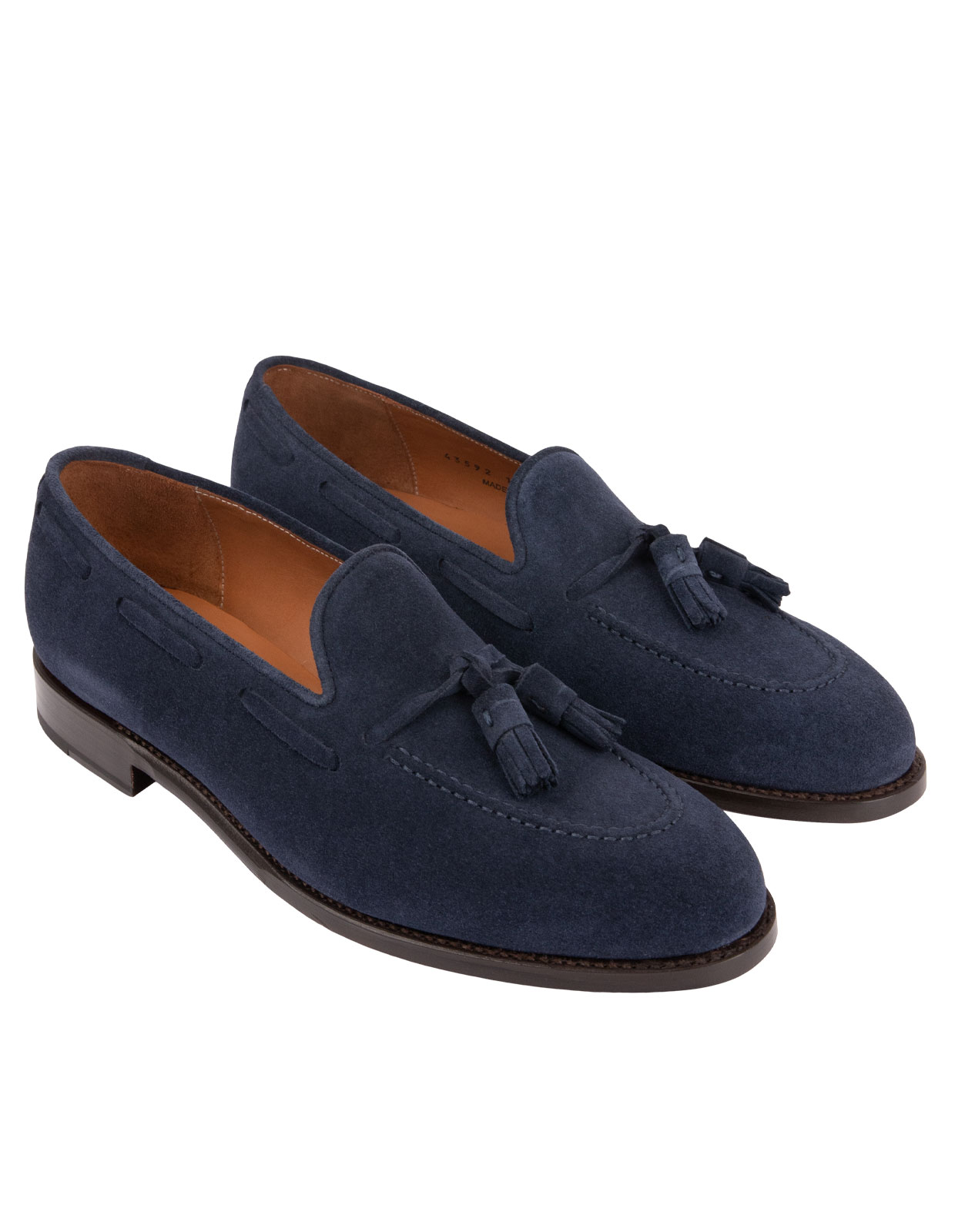 Tassel Loafers Mocka Blå Stl 10