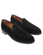 Penny Loafers Suede Black Stl 10