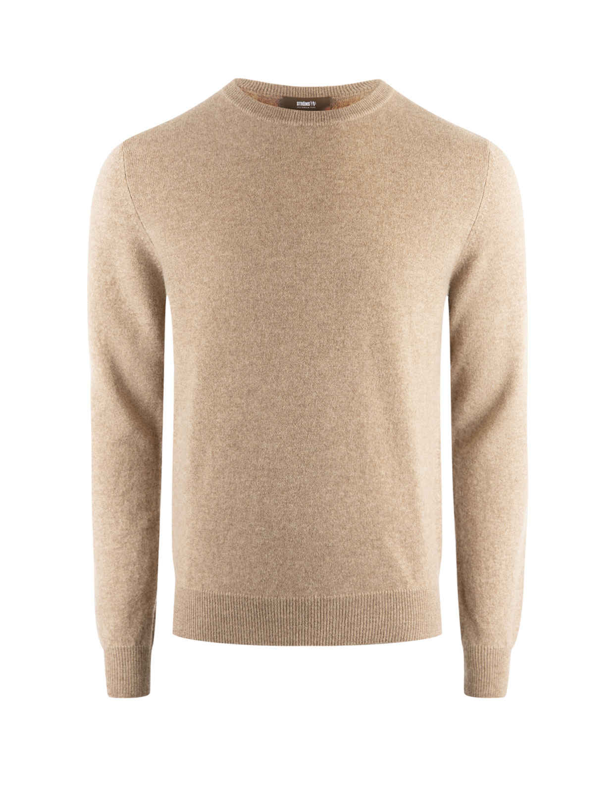 Rundhalsad Tröja Cashmere Beige Melerad Stl S