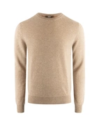 Tröja Rundhals Cashmere Beige Melerad