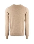 Tröja Rundhals Cashmere Beige Melerad