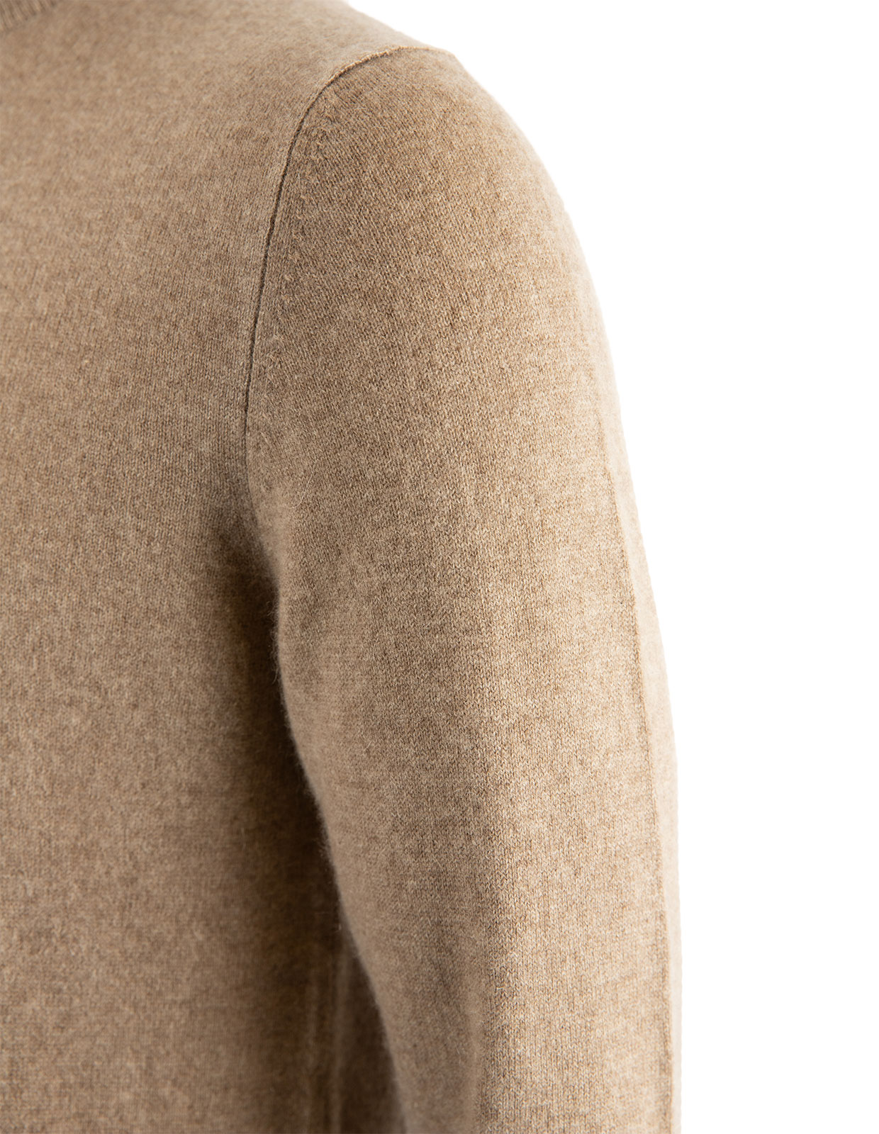 Rundhalsad Tröja Cashmere Beige Melerad Stl S