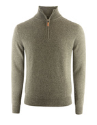 Tröja Zip Cashmere Grön Melerad XXL
