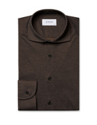 Slim Fit Skjorta Fyravägsstretch Brun