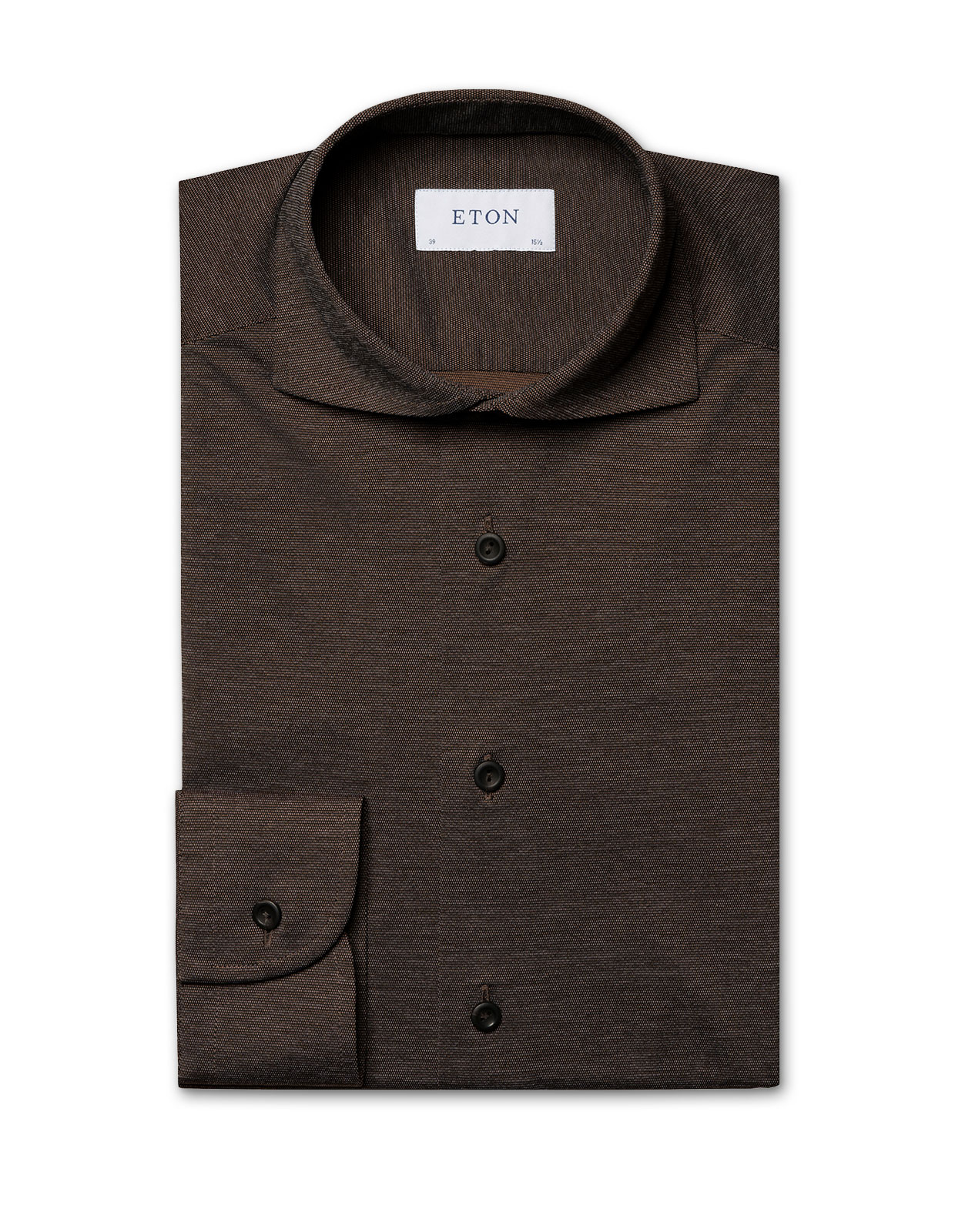 Contemporay Fit Skjorta Fyravägsstretch Brun