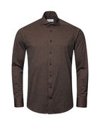 Contemporay Fit Skjorta Fyravägsstretch Brun