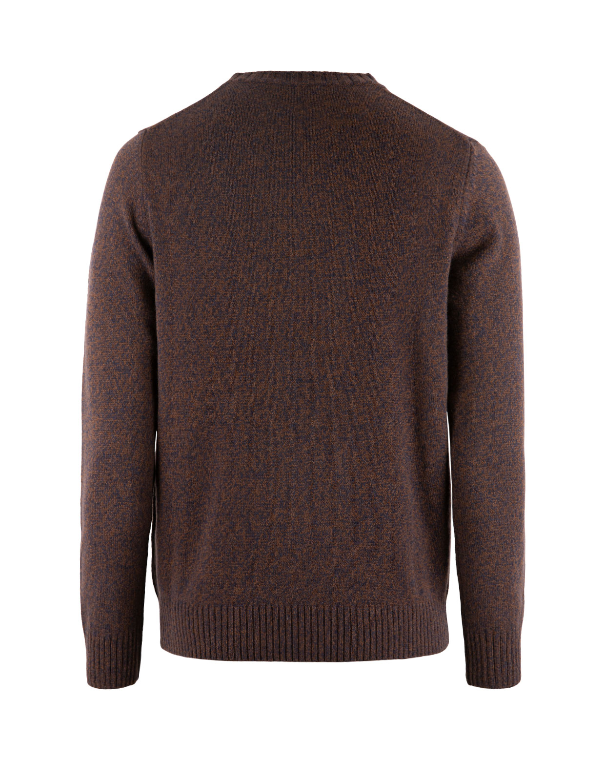 Chunky Tröja Rundhals Ull Cashmere Mouline Brun/Navy Chunky Tröja Rundhals Ull Cashmere Mouline Brun/Navy