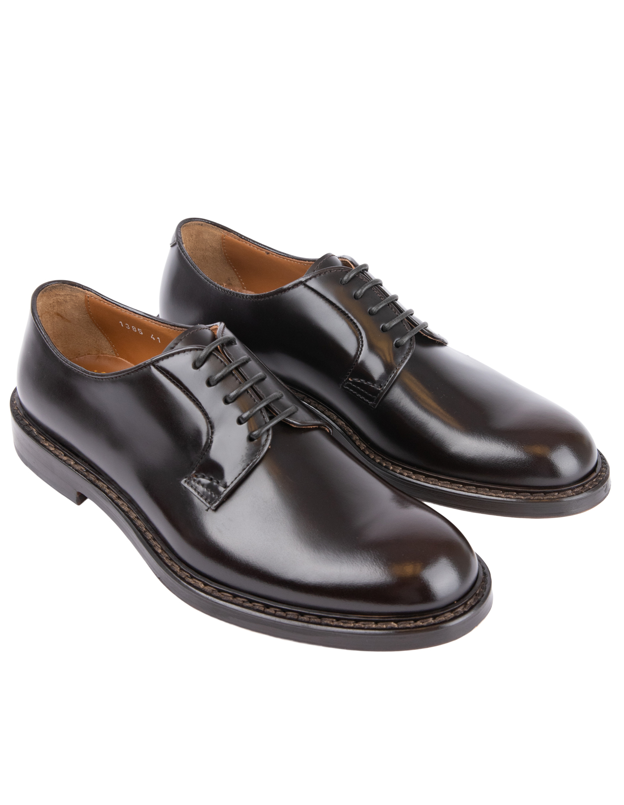 Derby Crimp Leather Dark Brown 41