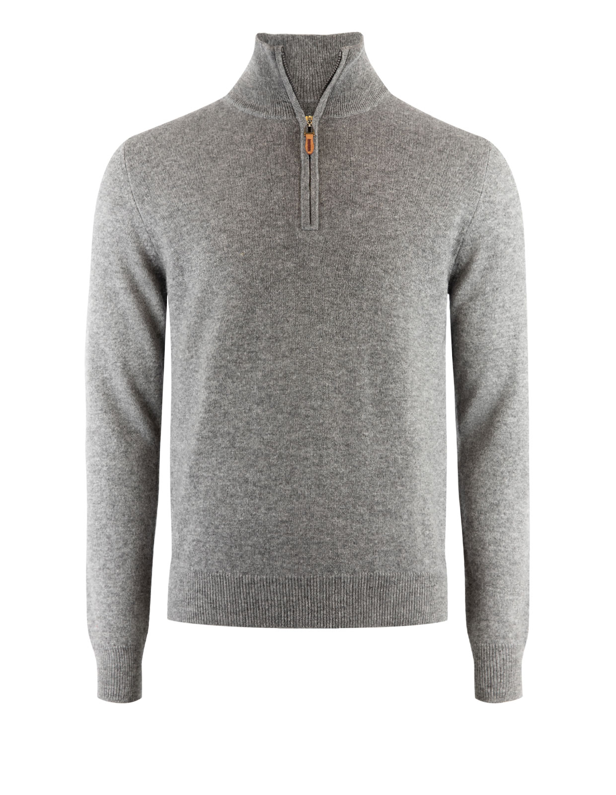 Half Zip Cashmere Grå Melerad