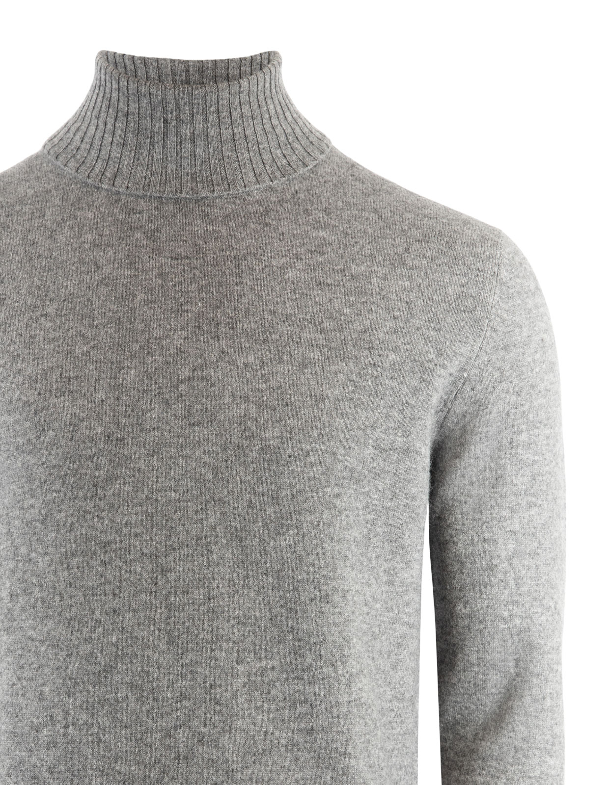 Polotröja Cashmere Grå Melerad Stl L