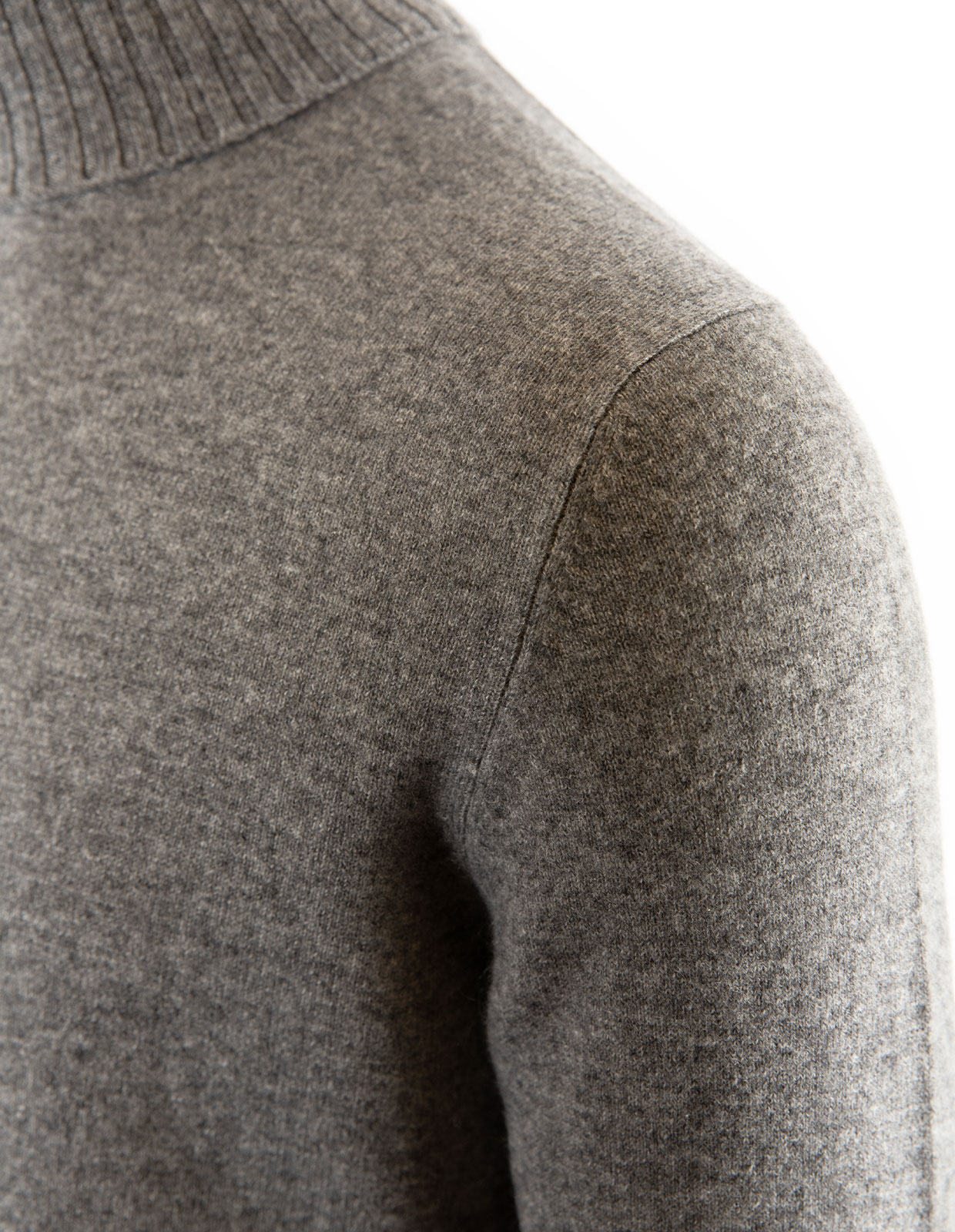 Polotröja Cashmere Grå Melerad Stl L