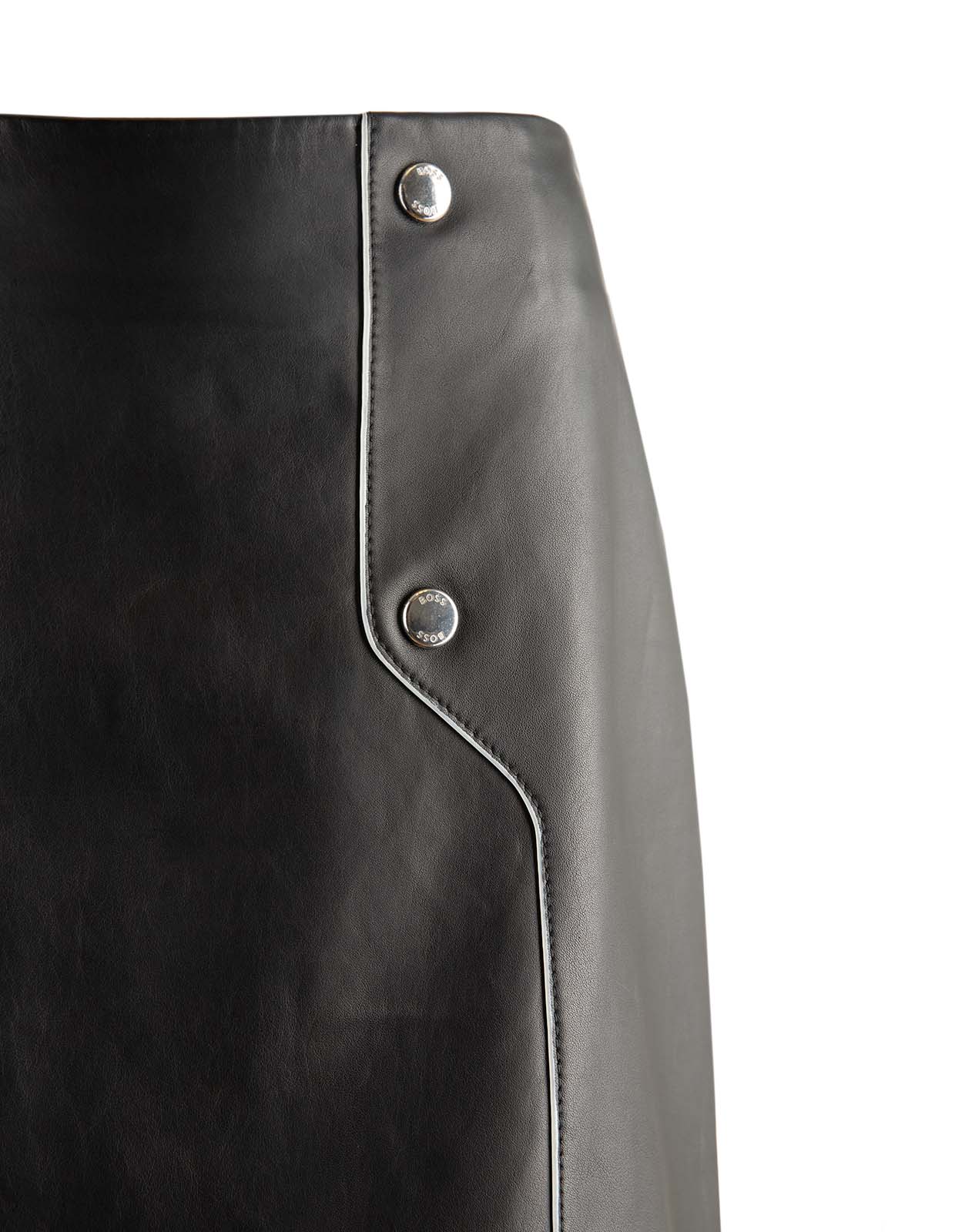 Seminta Kjol Skinn Svart Stl 38