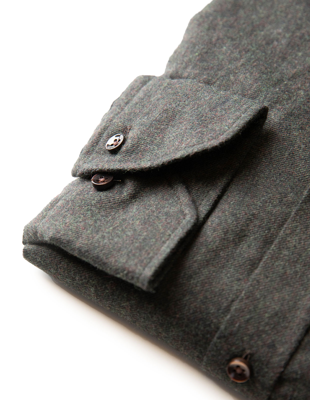 Slimline Skjorta Flanell Mörkbrun