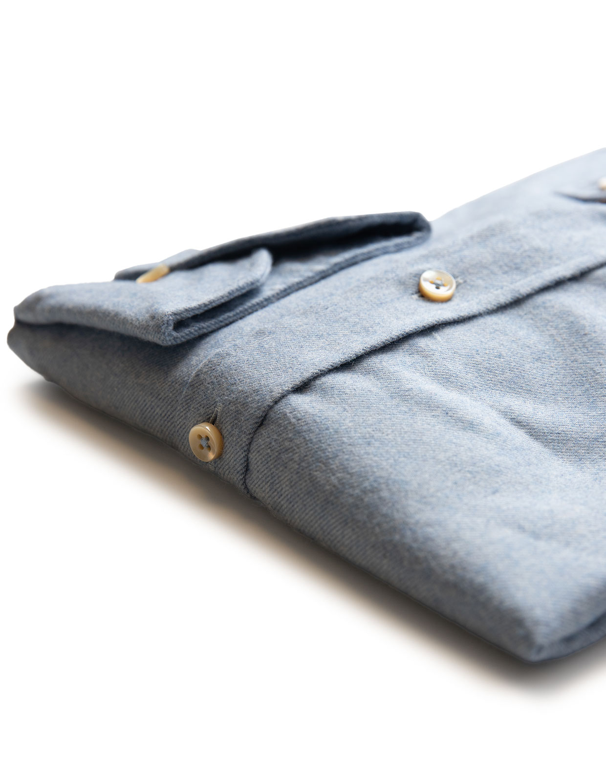 Fitted Body Skjorta Flanell Ljusblå