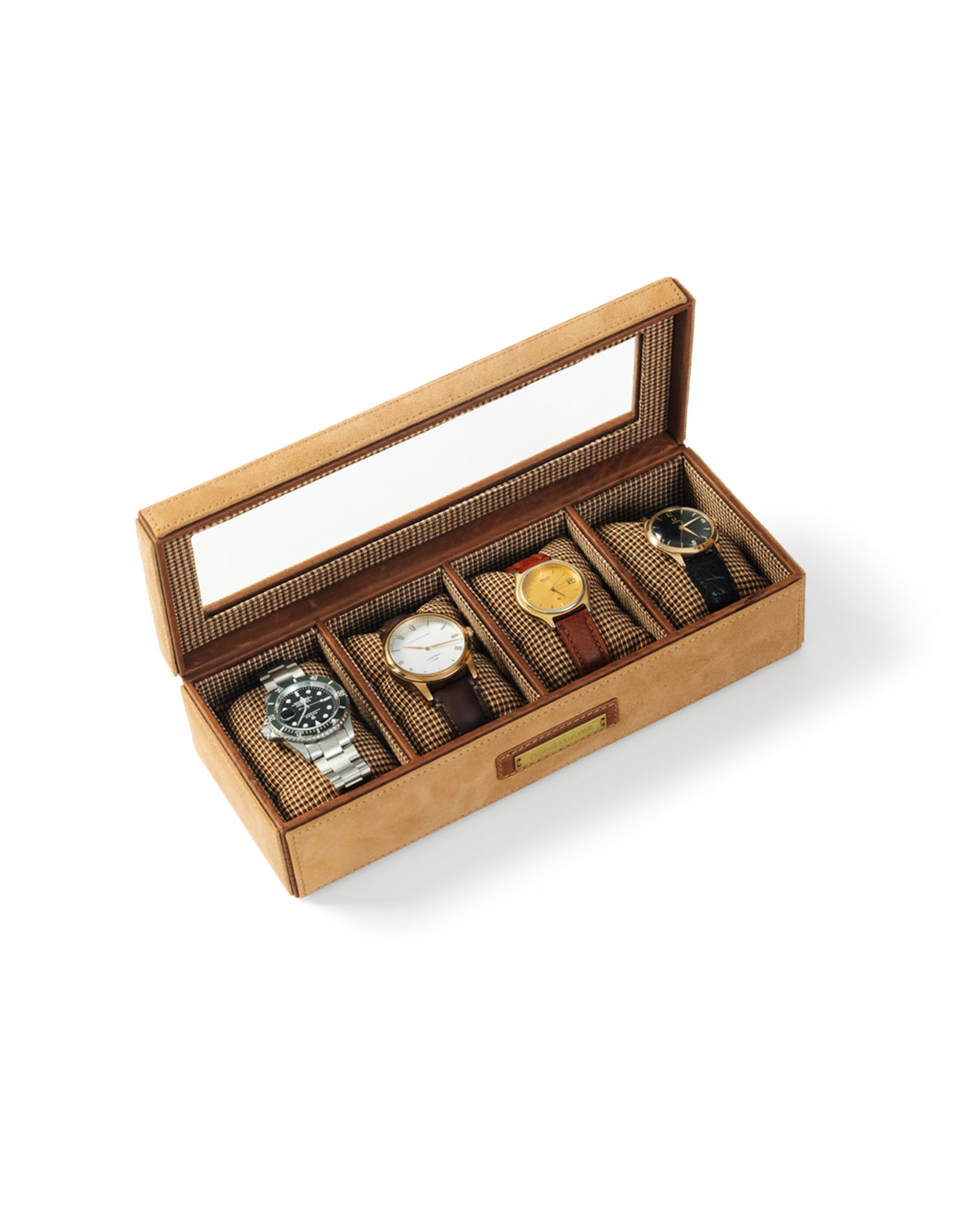 Klockbox Getmocka Läder Beige/Brun