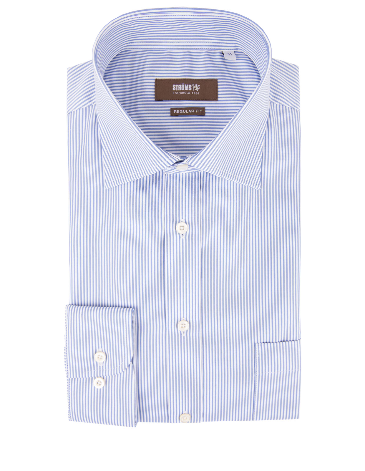 Regular Fit Cotton Shirt Stripe Blue/White Stl 44