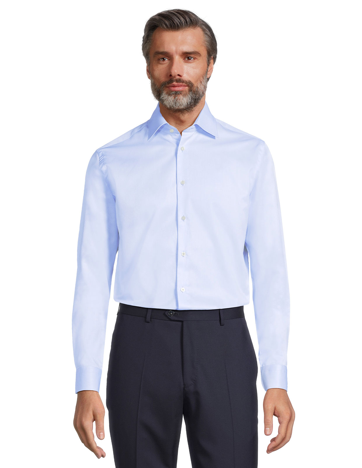 Slim Fit Skjorta Bomull Light Blue