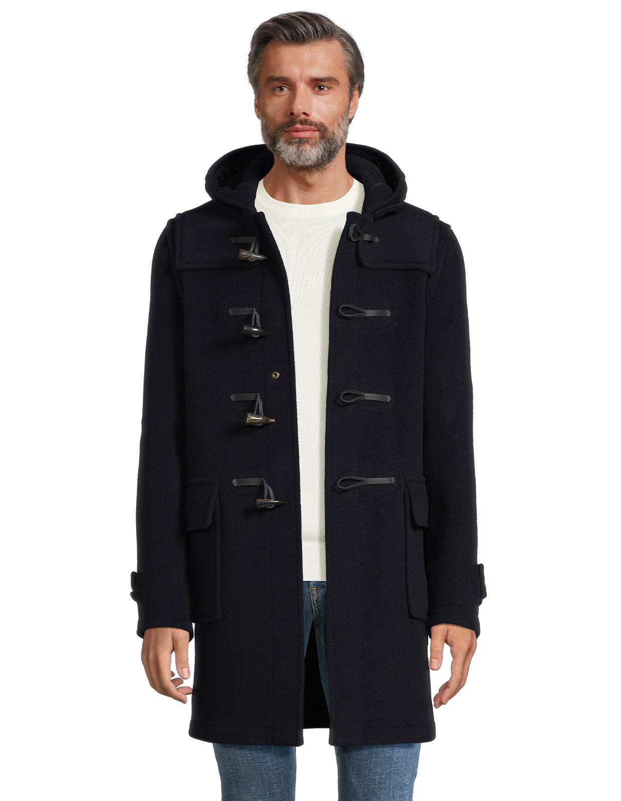 Morris Duffle Coat Navy Blackwatch Stl S