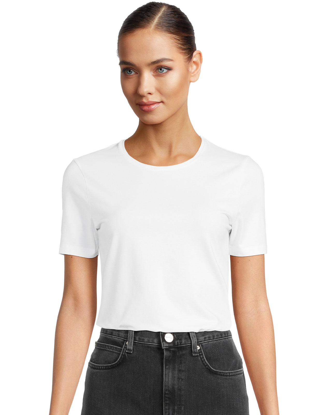 Samina Cotton Jersey T-Shirt Vit