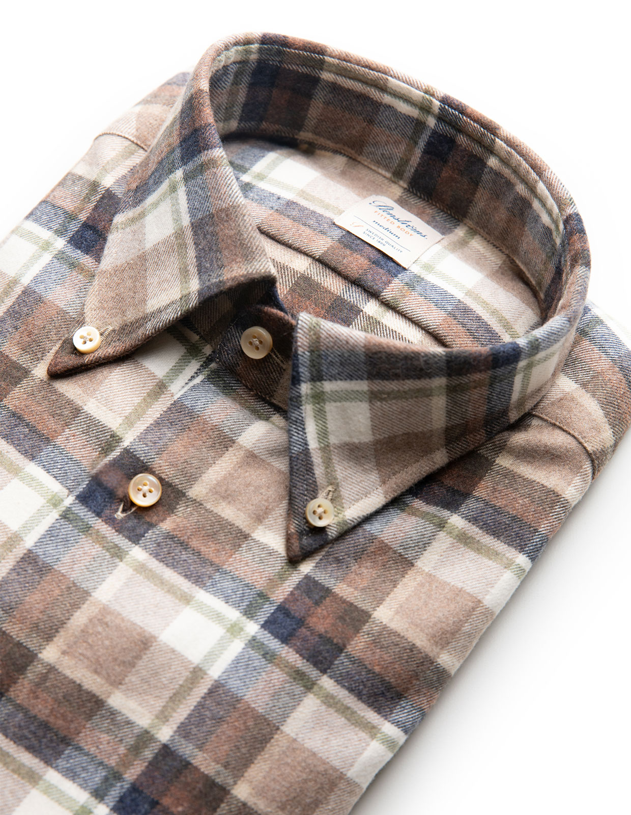 Fitted Body Skjorta Brun/Beige Stl XXL