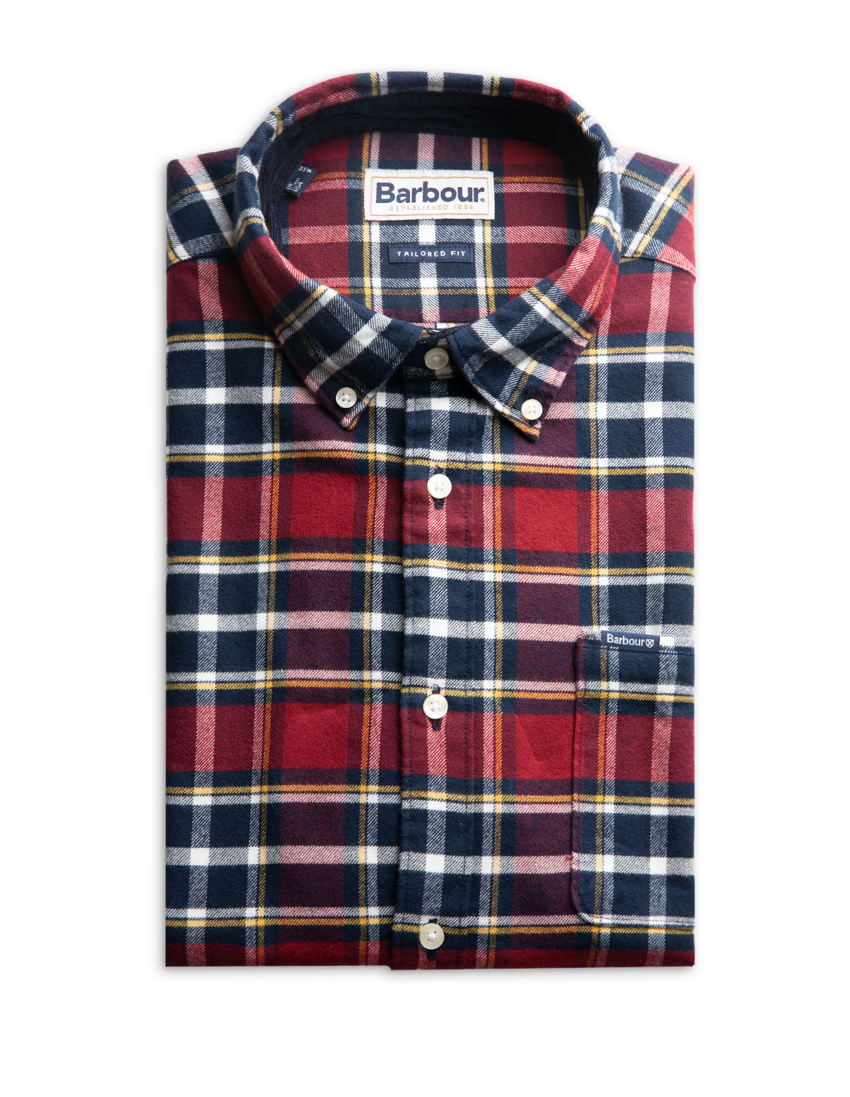 Betsom Skjorta Tailored Fit Flanell Rödrutig