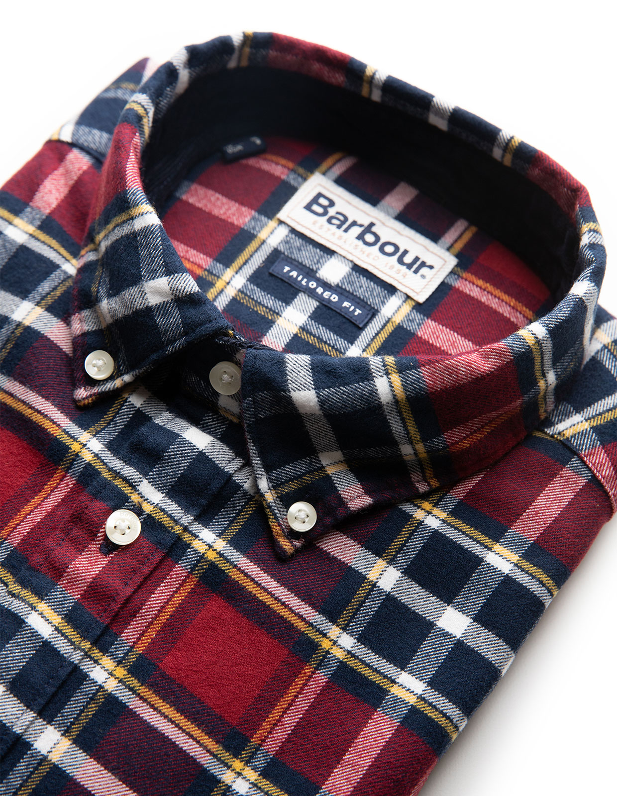 Betsom Skjorta Tailored Fit Flanell Rödrutig