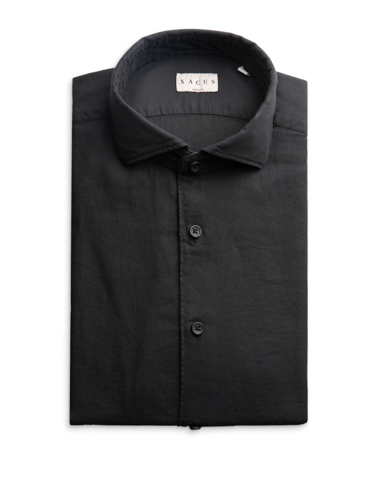 Skjorta Flanell Garment Dyed Svart