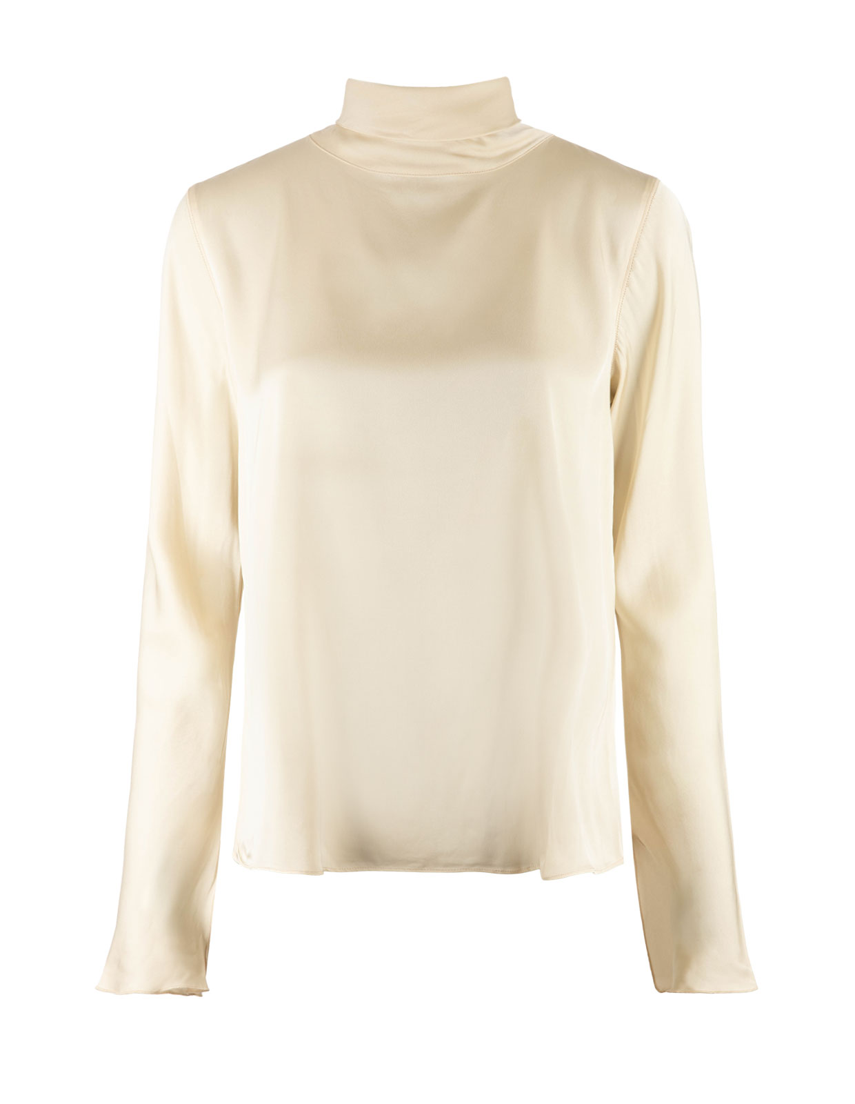 Rika Blus Siden Benvit