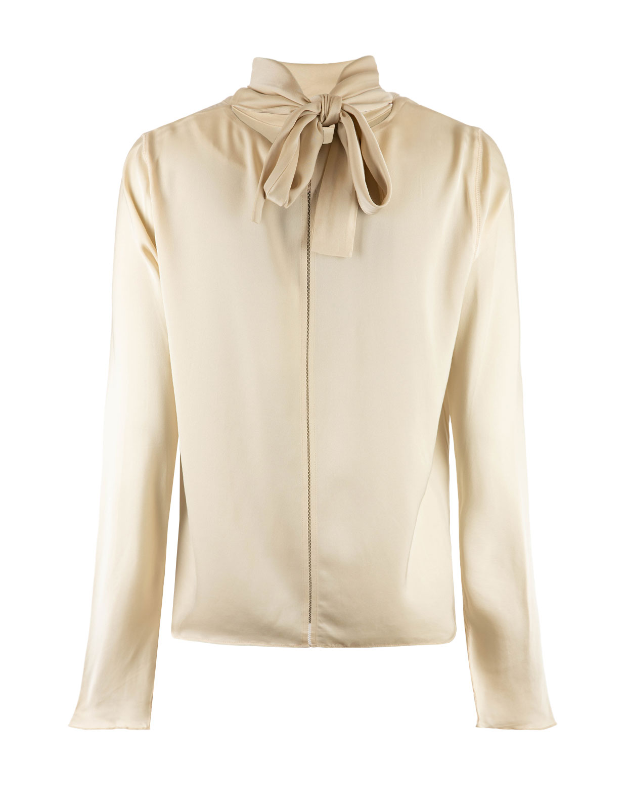 Rika Blus Siden Benvit