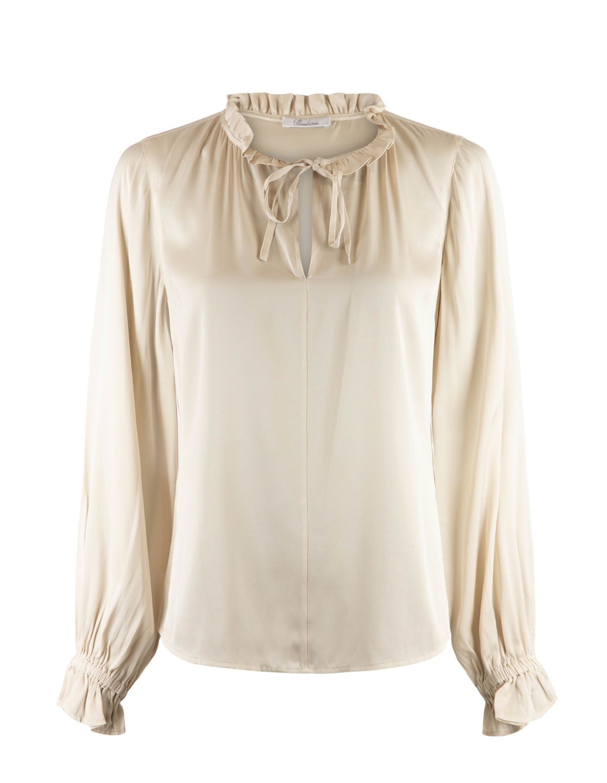 Fanny Blus Siden Benvit