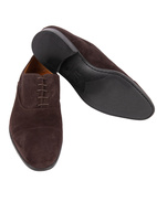 Dublin Oxford Shoes Suede Leather Rubber Sole Dark Brown