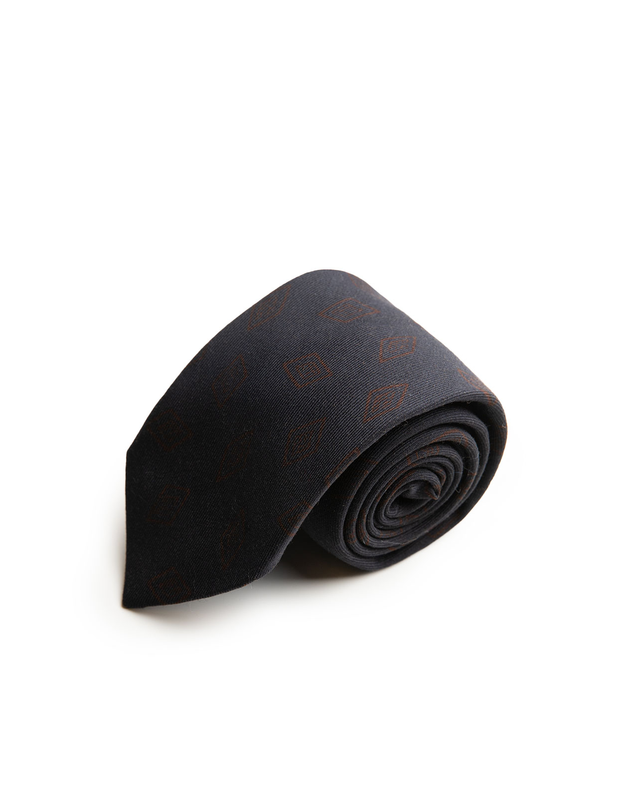 Slips Ull Mönstrad Marinblå/Brun One Size