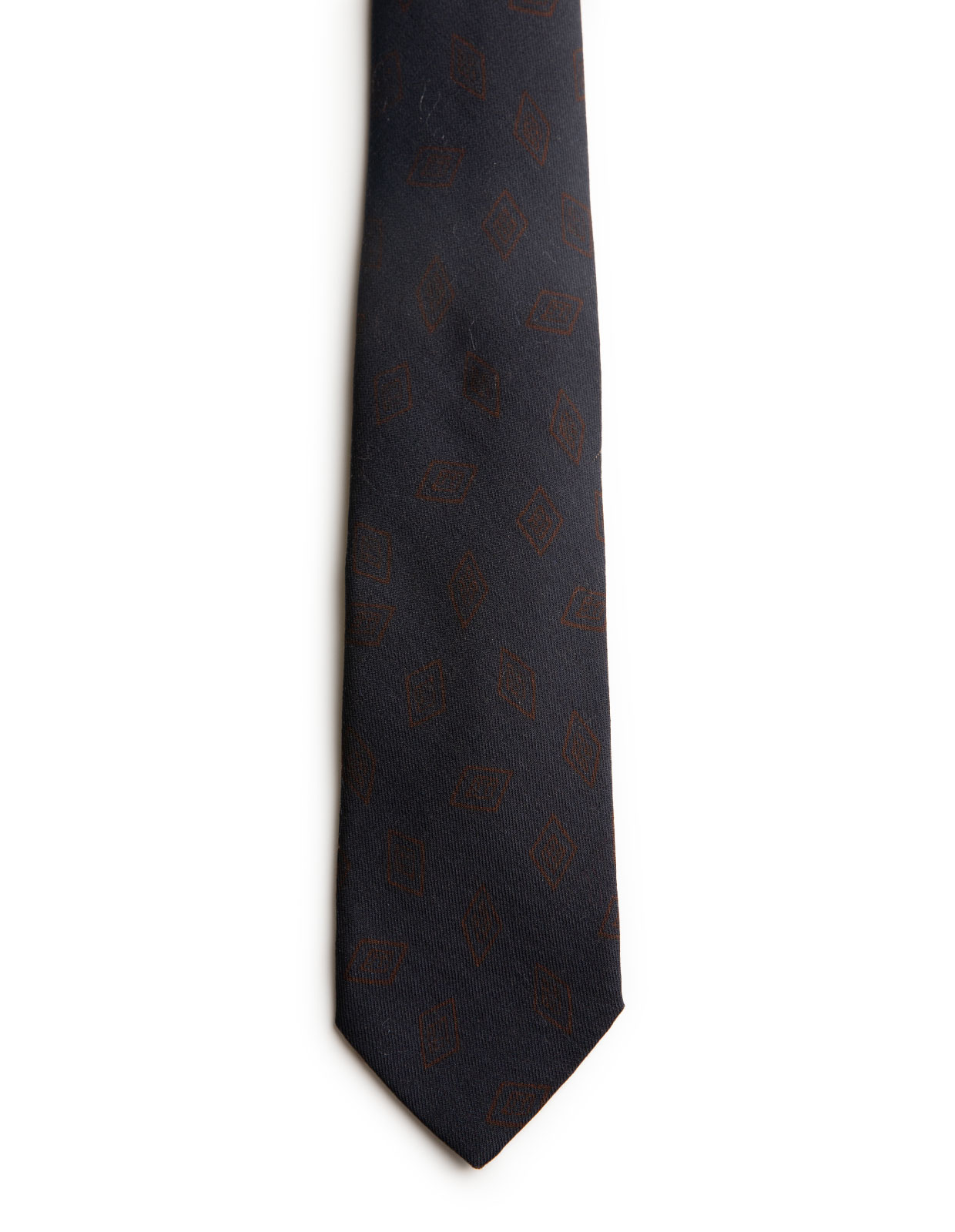 Slips Ull Mönstrad Marinblå/Brun One Size