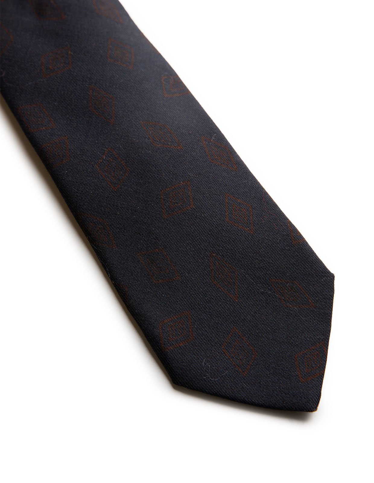 Slips Ull Mönstrad Navy/Brun One Size