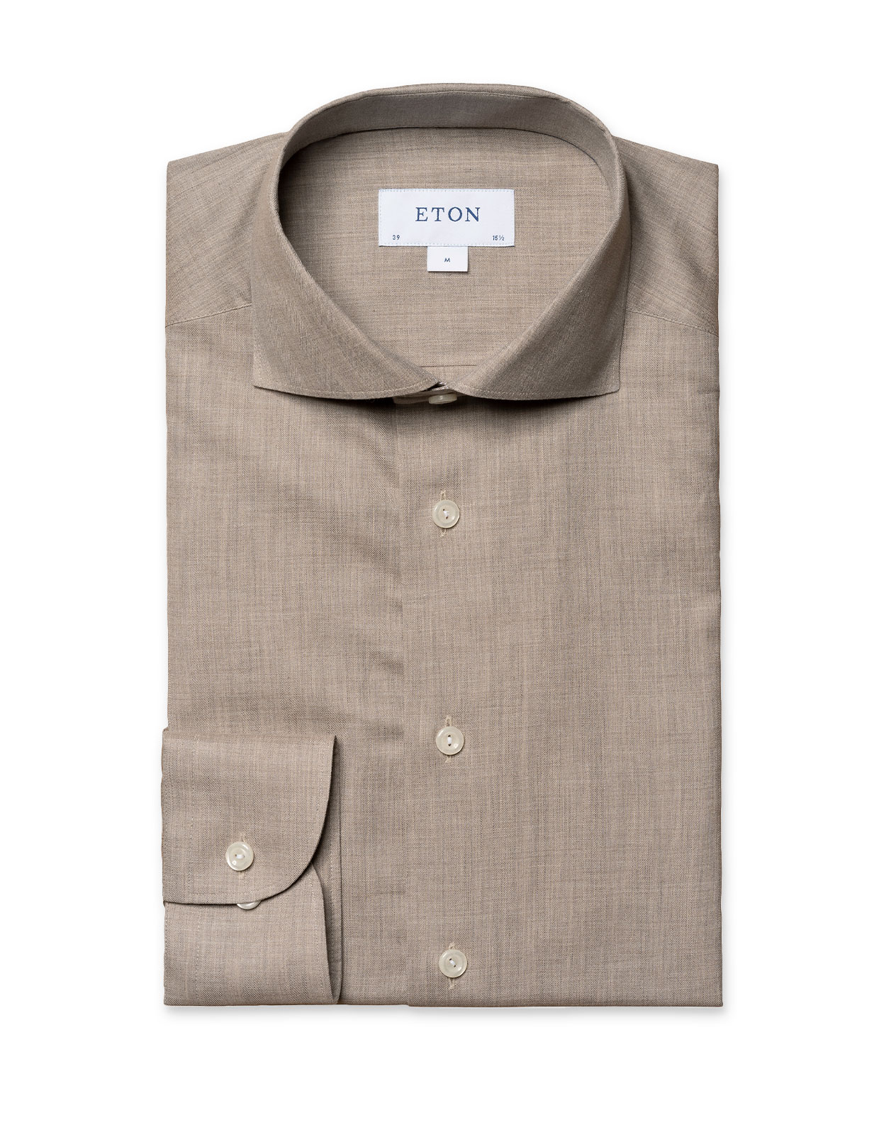 Slim Fit Skjorta Flanell Skrynkelfri Beige
