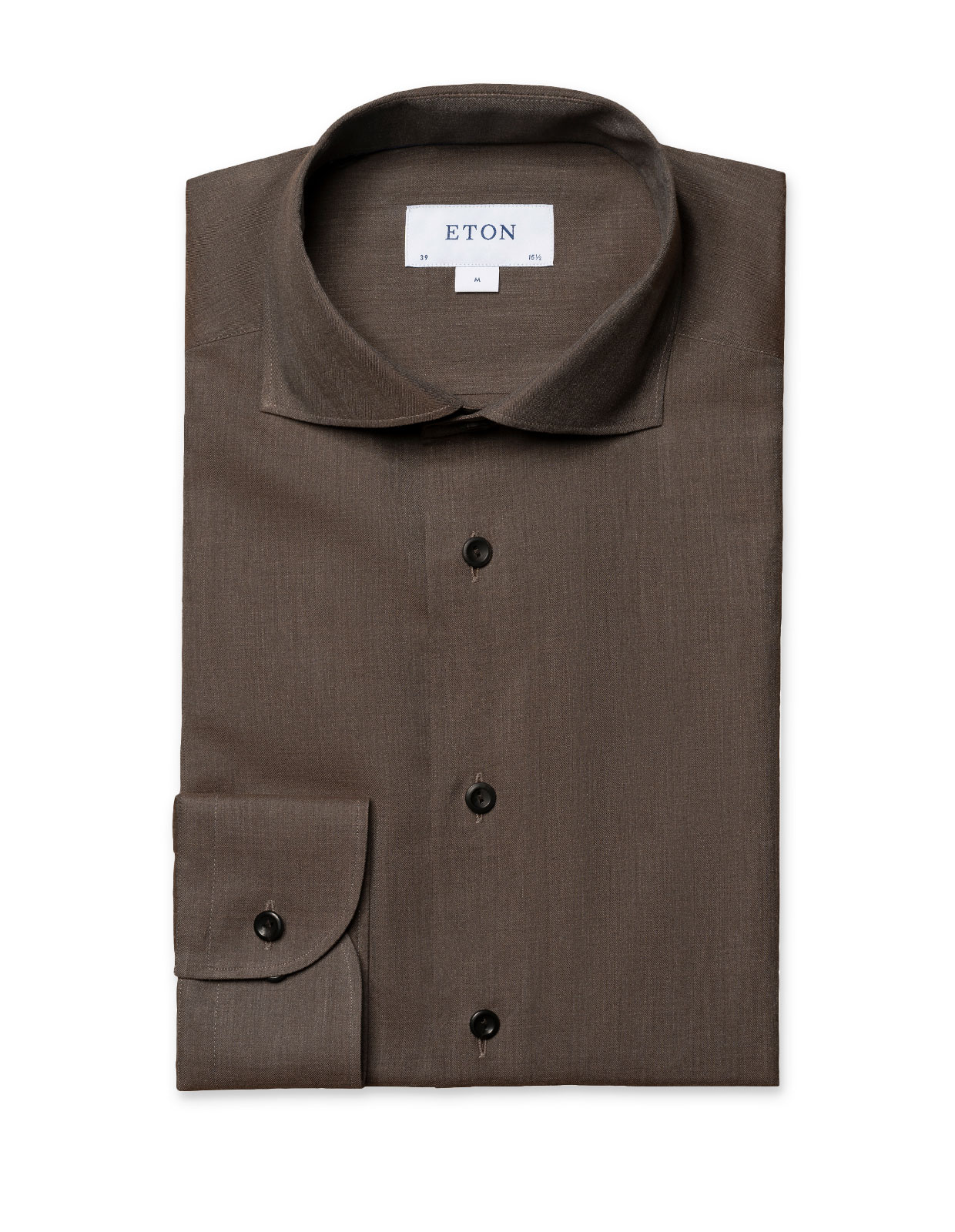 Contemporary Fit Skjorta Flanell Skrynkelfri Mörkbrun